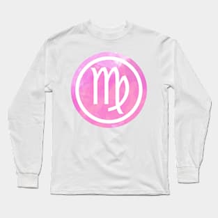 Purple Watercolor Zodiac - Virgo Long Sleeve T-Shirt